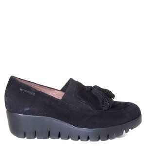 $225 Wonders Cristal Black Suede Chunky  PD2